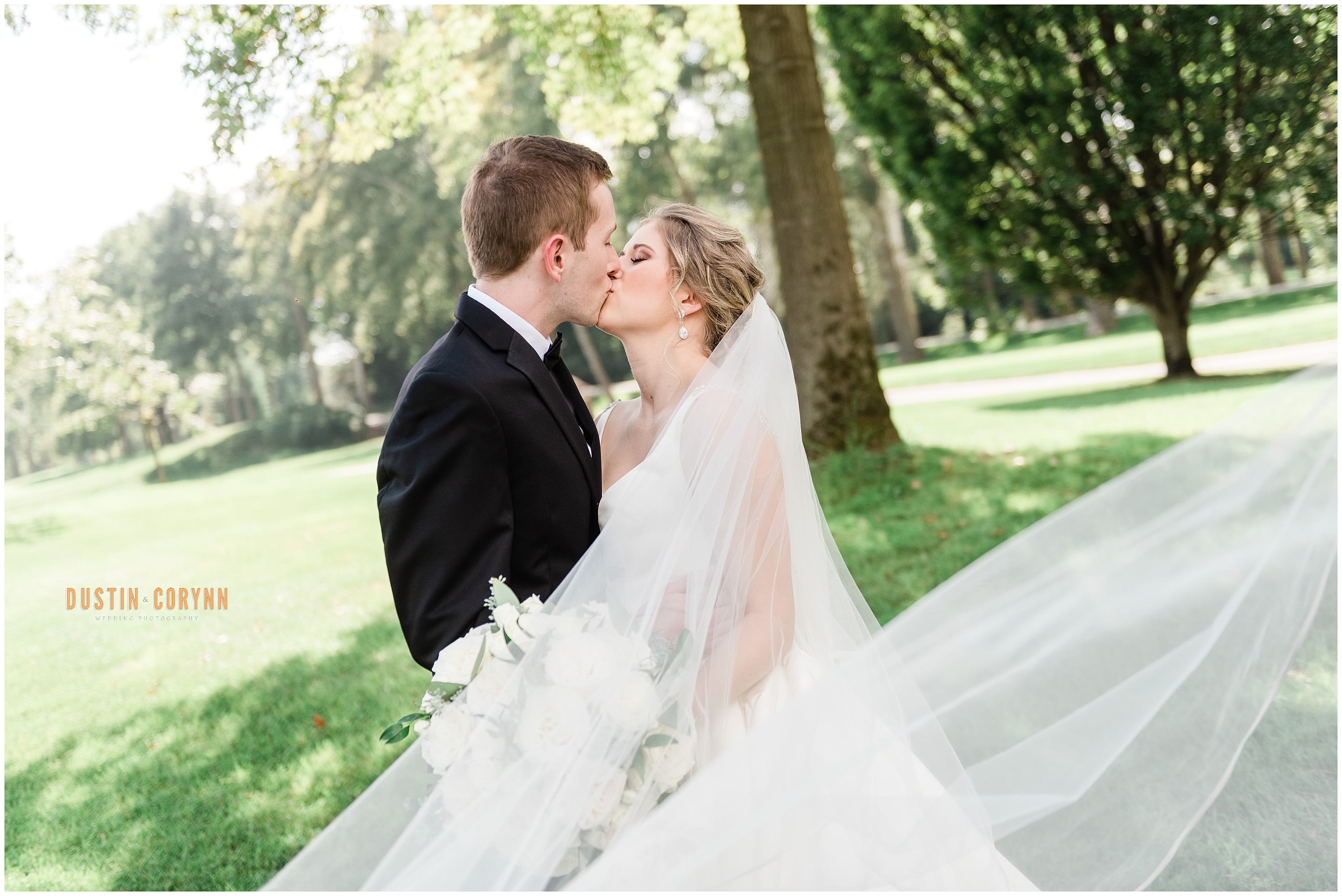 Fort Wayne wedding photographer captures beautiful outdoor bridal portraits at Sycamore Hills Golf Club wedding