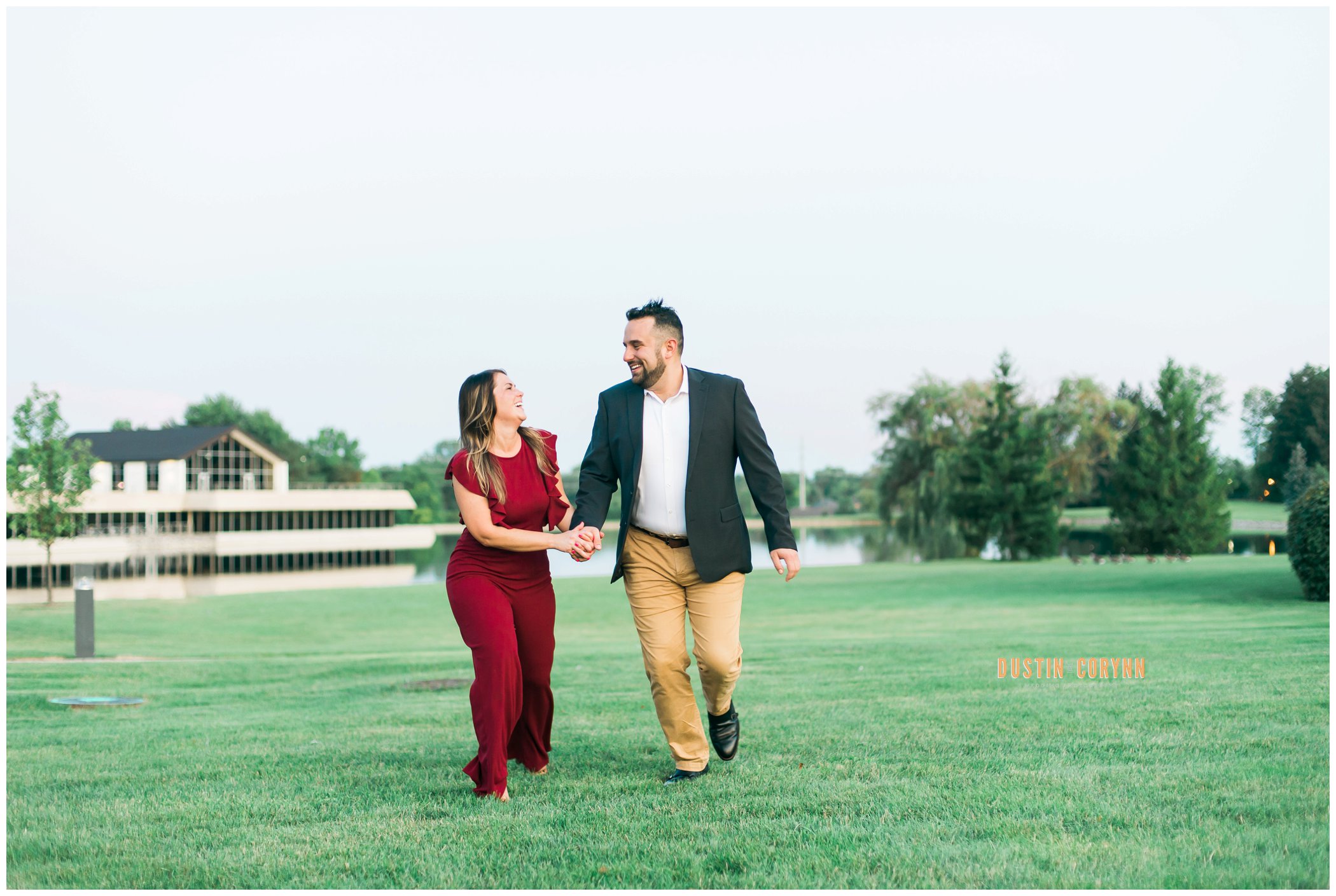 Couple Laughing during Engagement Session