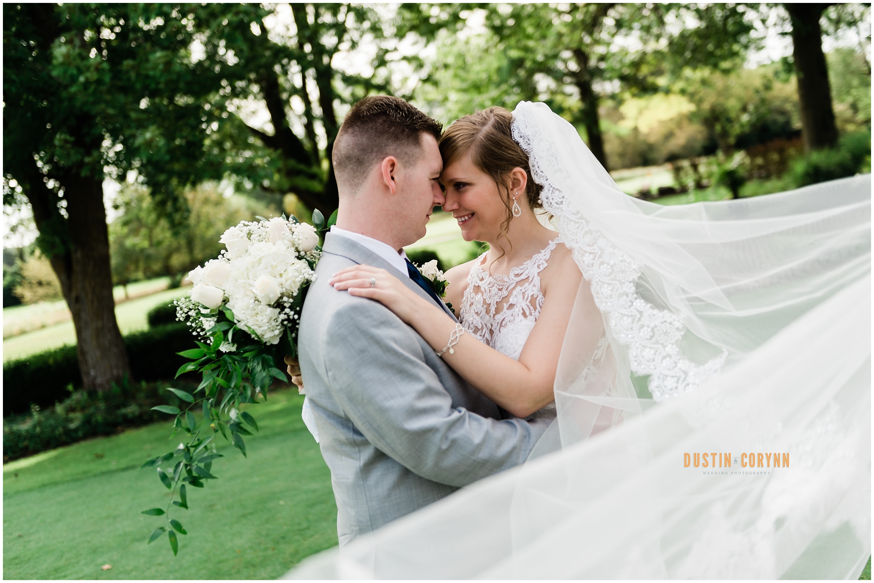 Veil Portrait at Decorations at Orchard Ridge Country Club Wedding