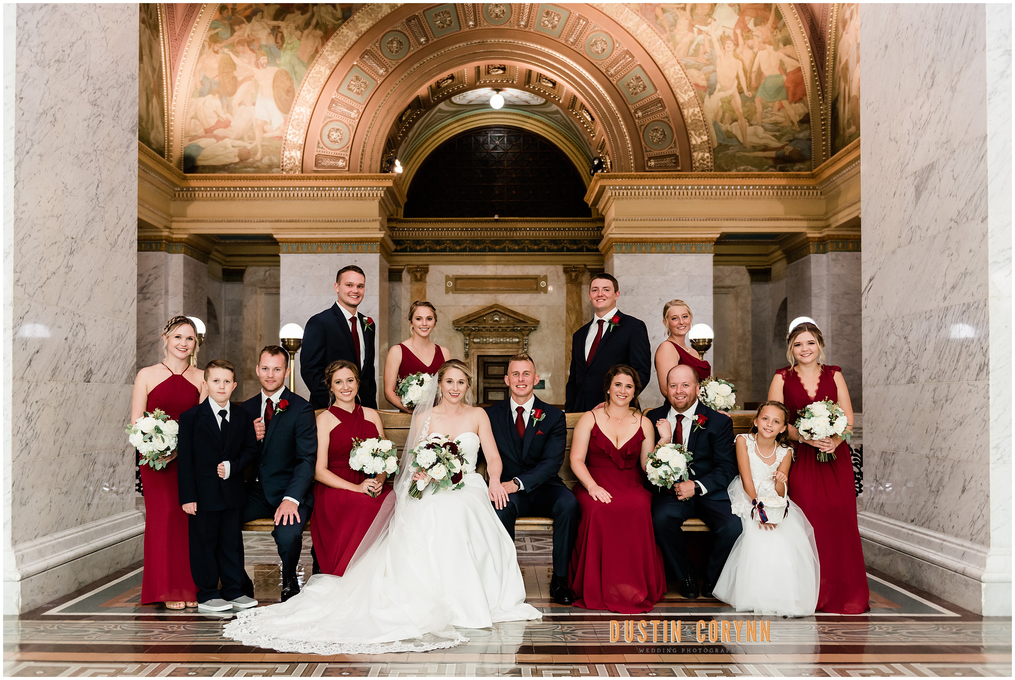 Wedding Party at Allen County Courthouse Wedding