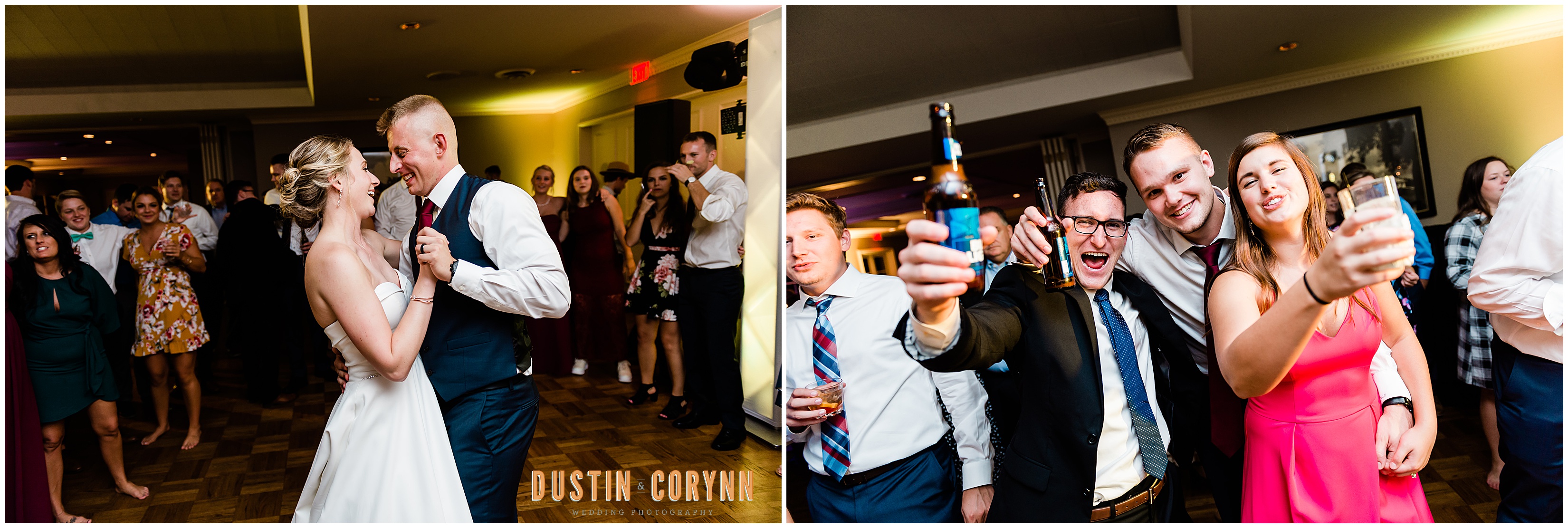 Reception and Dancing at Fort Wayne Country Club Wedding