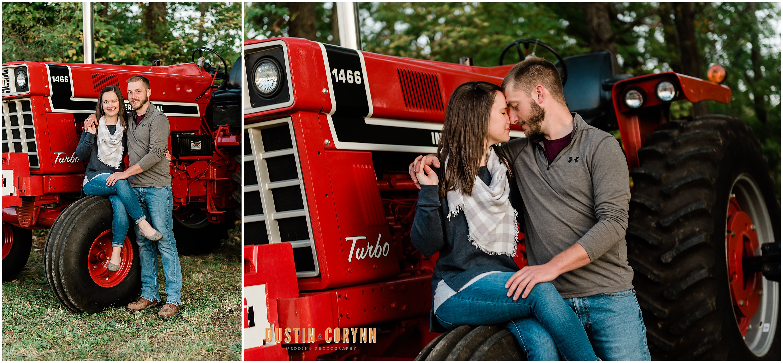 Couple Posed on Tractor