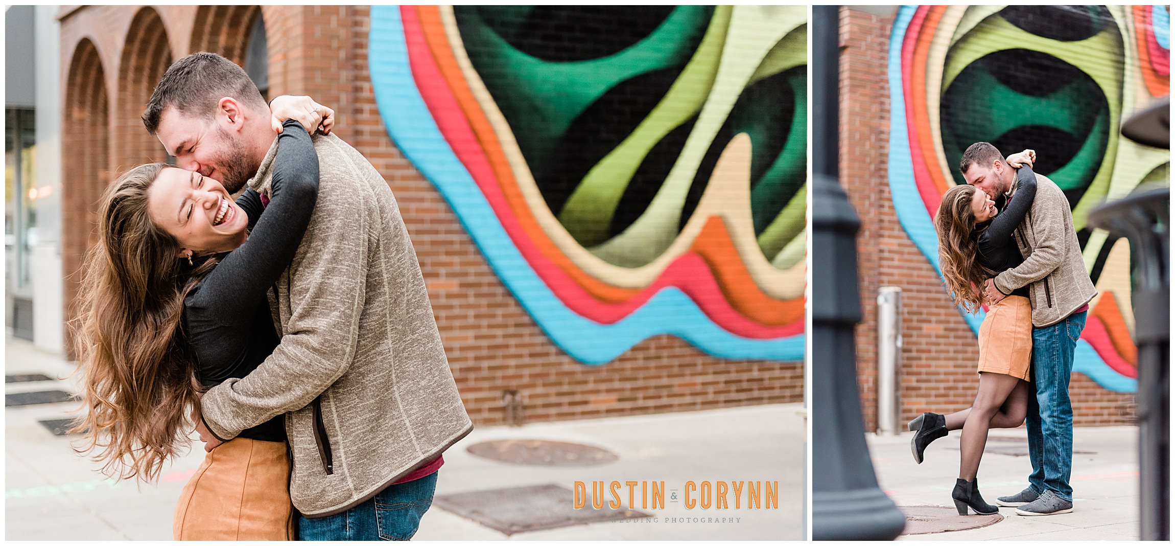 Downtown Engagement Session with Art Murals