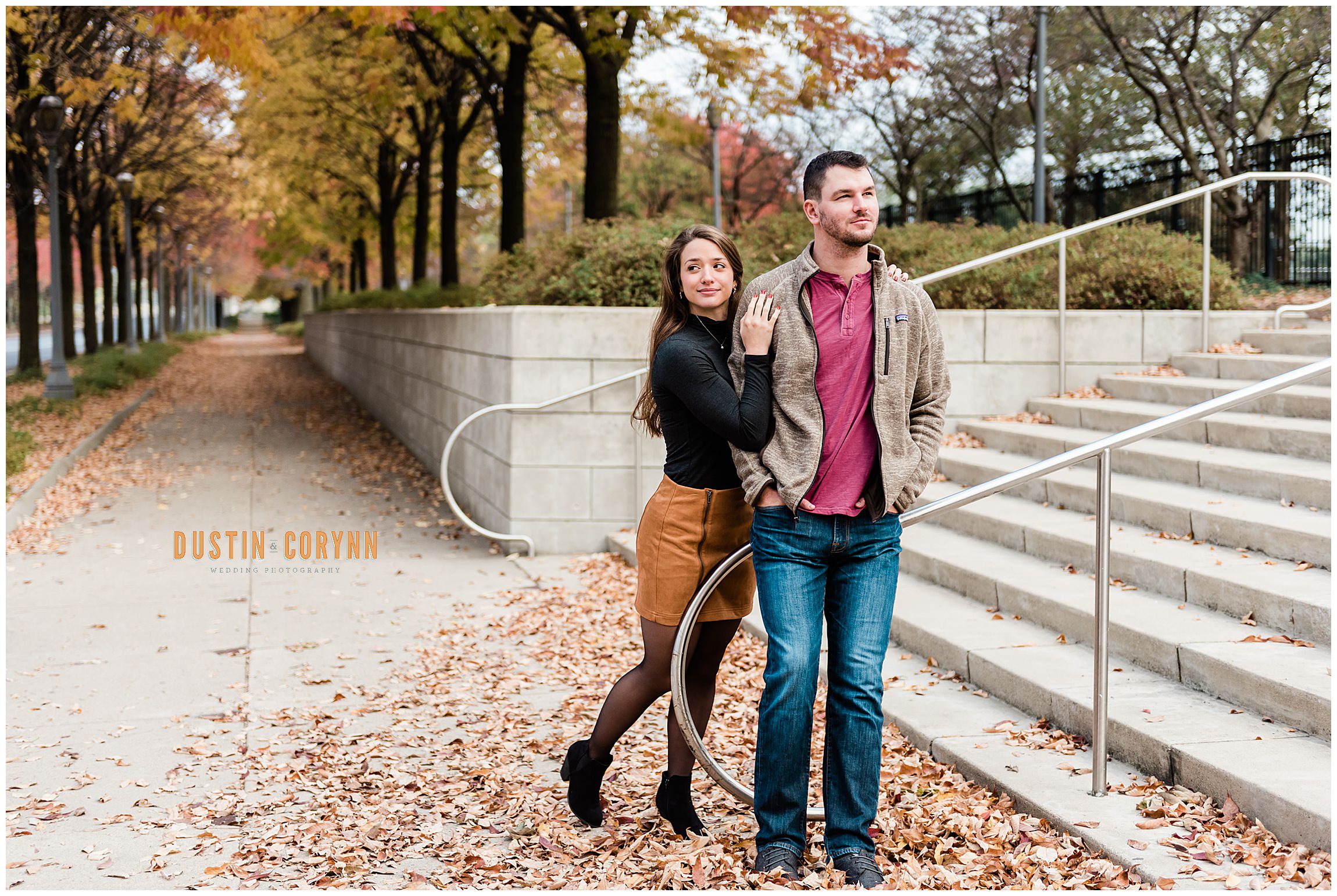 Walking Downtown during Engagement Session