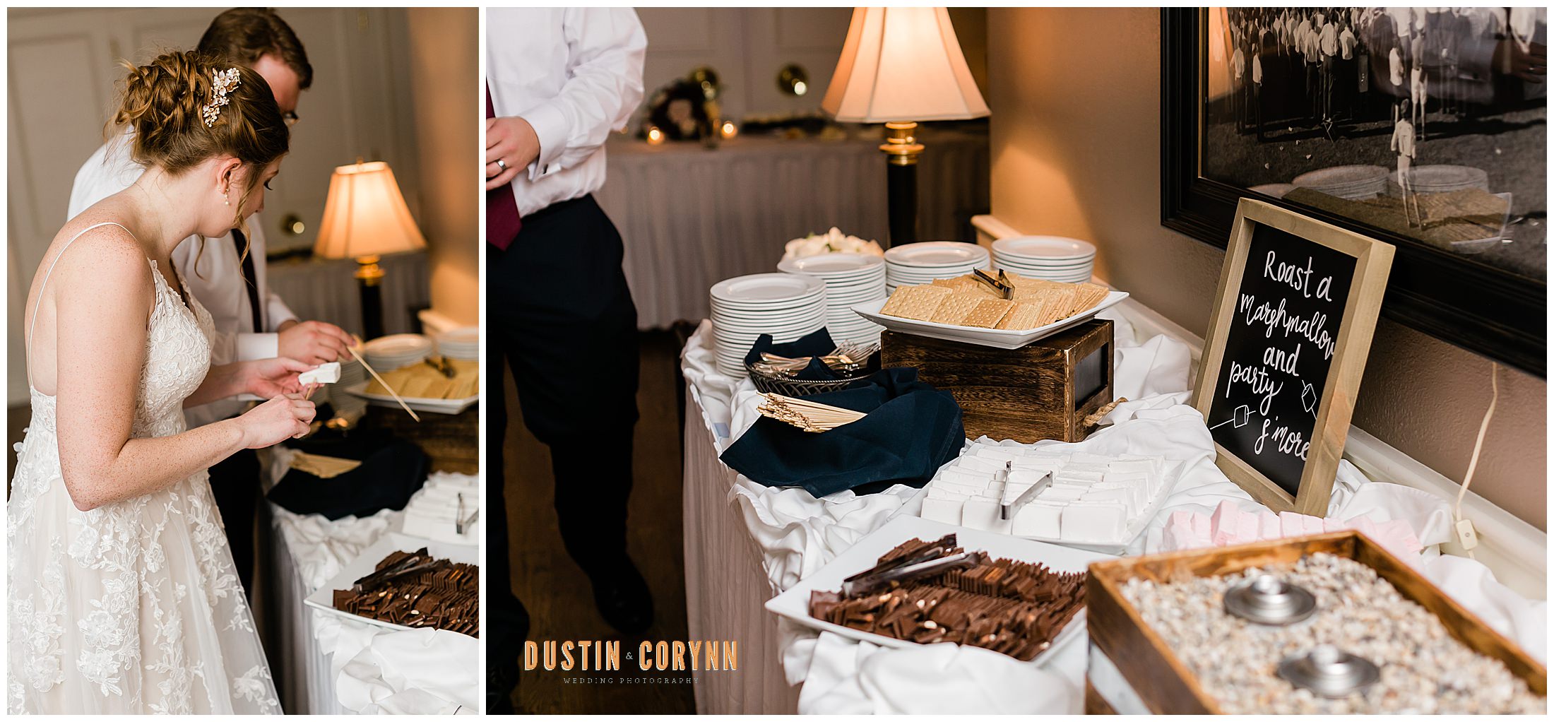 S'mores Bar at Country Club Wedding