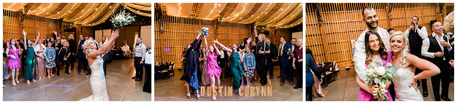 Bouquet Toss at Paseo Wedding Venue