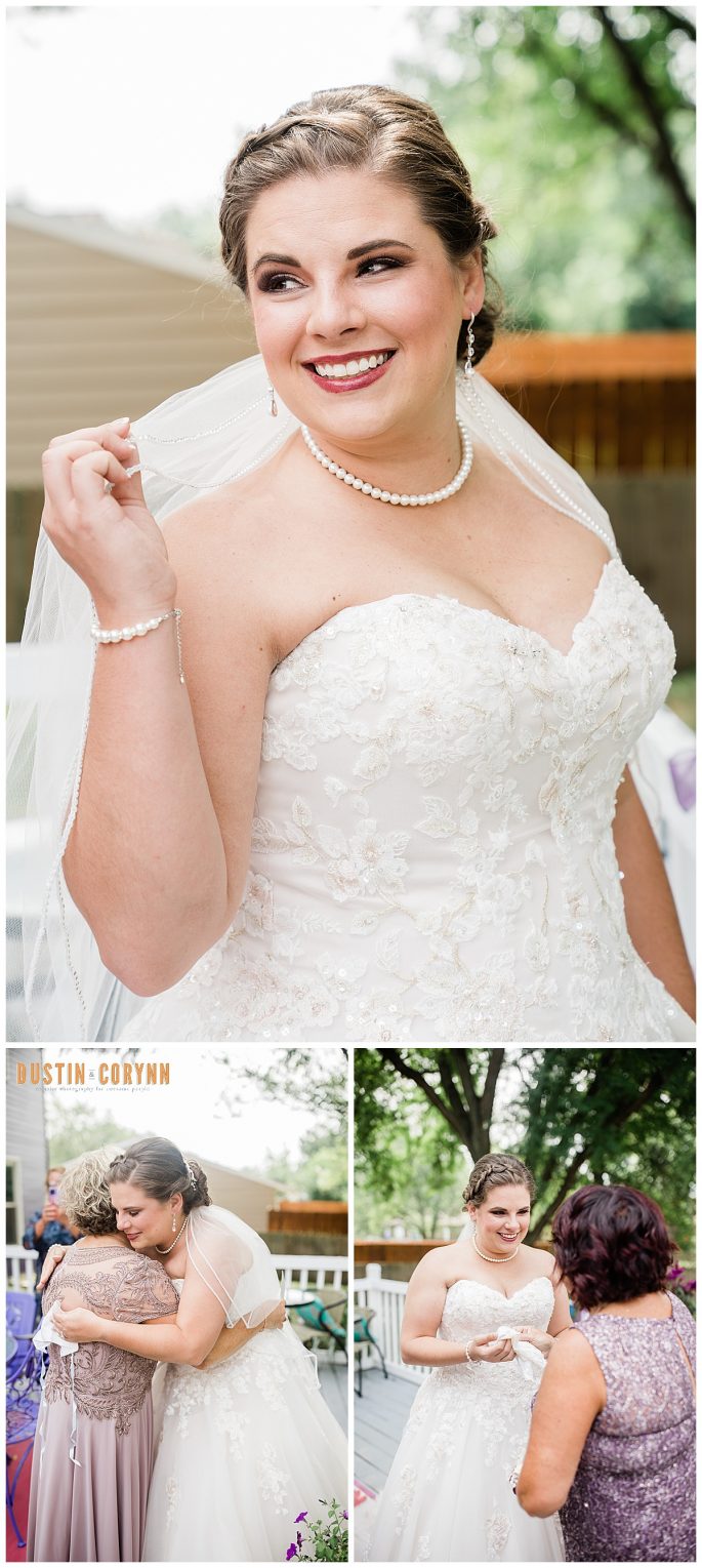 Fort Wayne wedding photographers capture bride wearing wedding dress and veil 