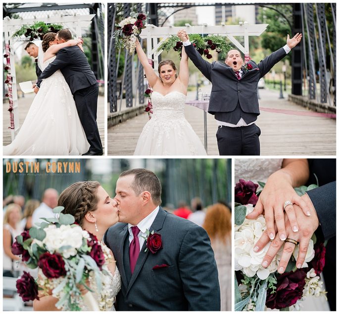Fort Wayne wedding photographer captures bride and groom celebrating recent marriage
