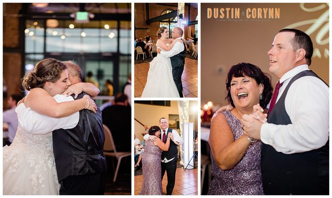Fort Wayne wedding photographers capture bride and grooms parent dances
