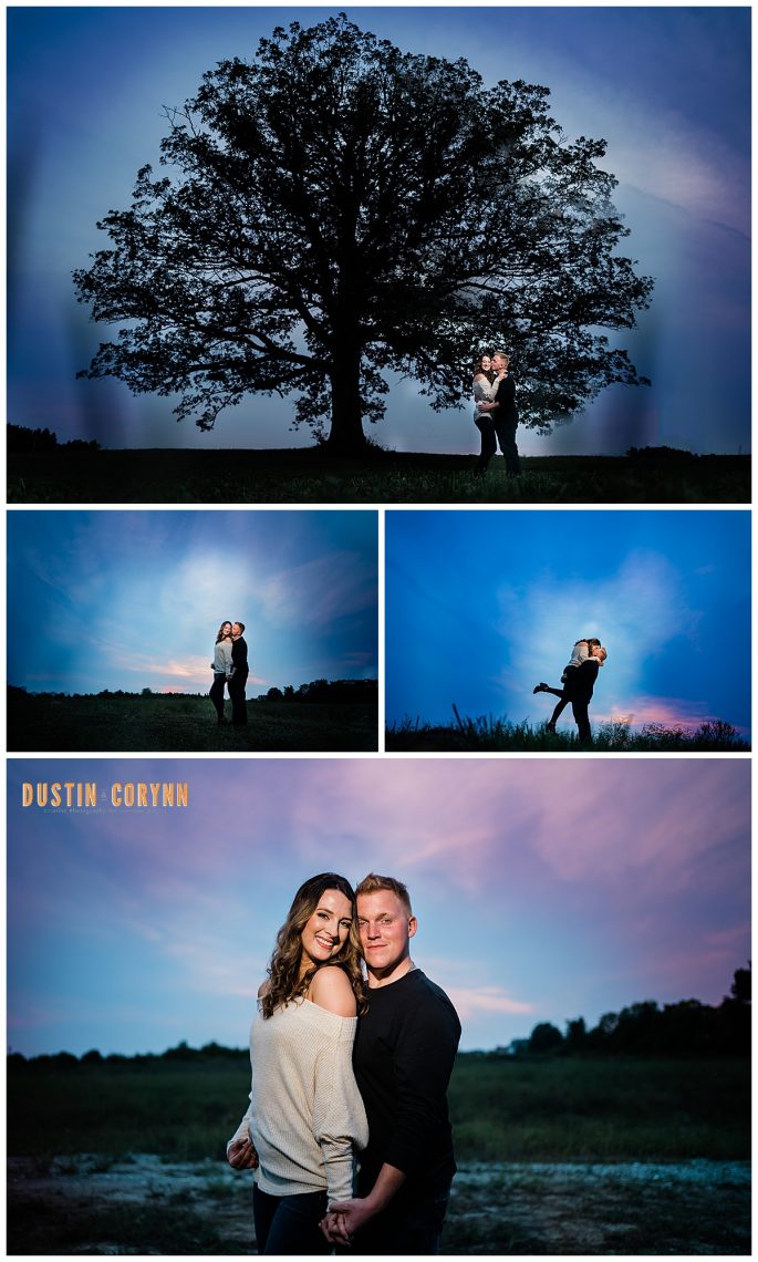 sunset engagement session in Saint Francis 