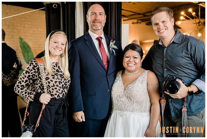 bride and groom with their Fort Wayne wedding photographers
