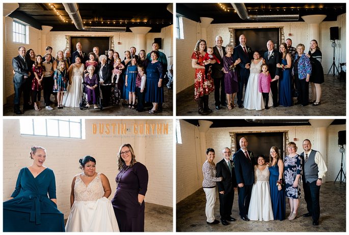 family portraits at Paper Mill wedding venue 