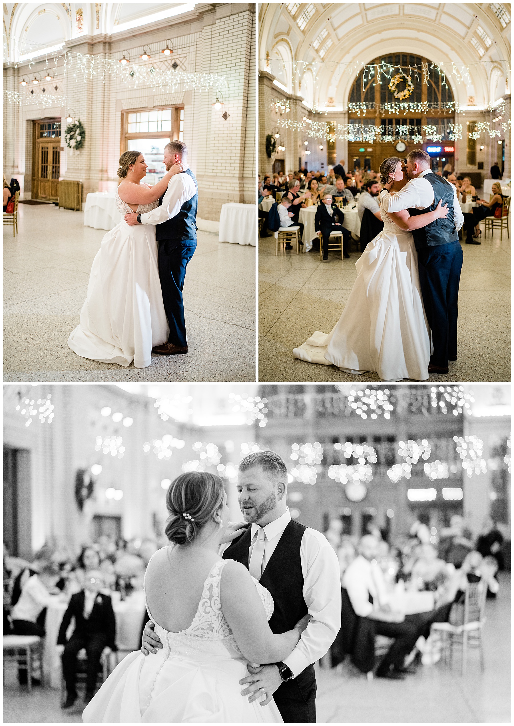 bride and groom dancing for first dance
