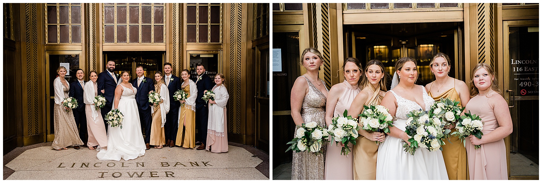 bridal party portaits in downtown fort wayne
