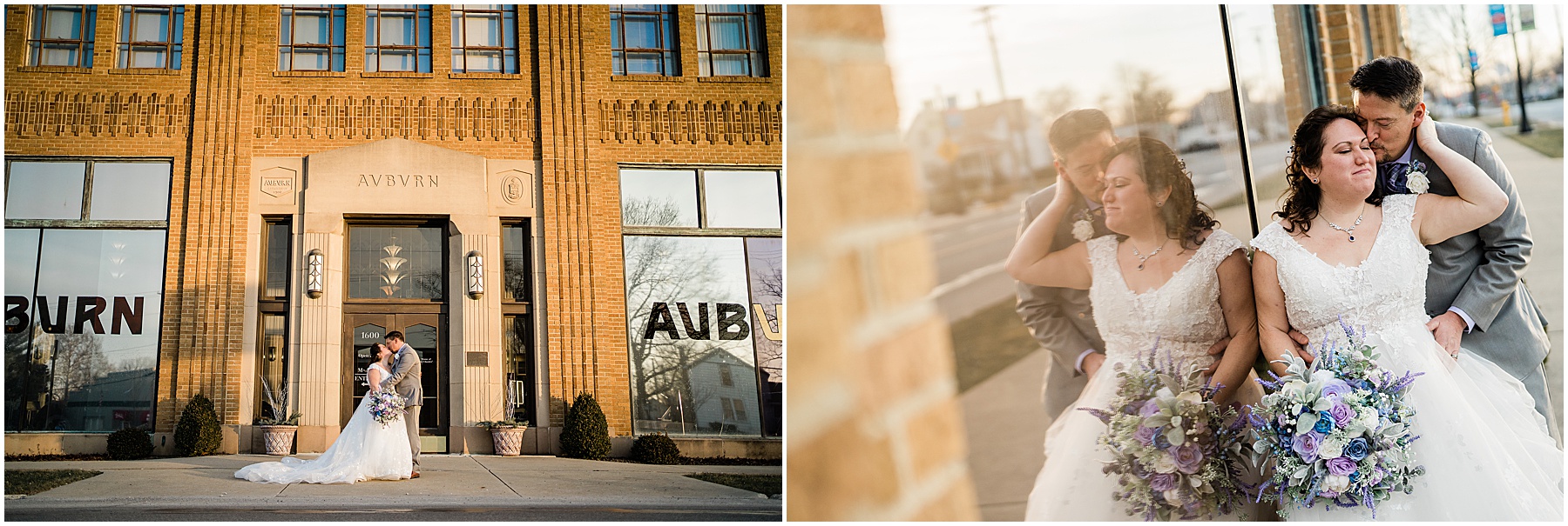 bridal portraits in downtown Auburn, Indiana
