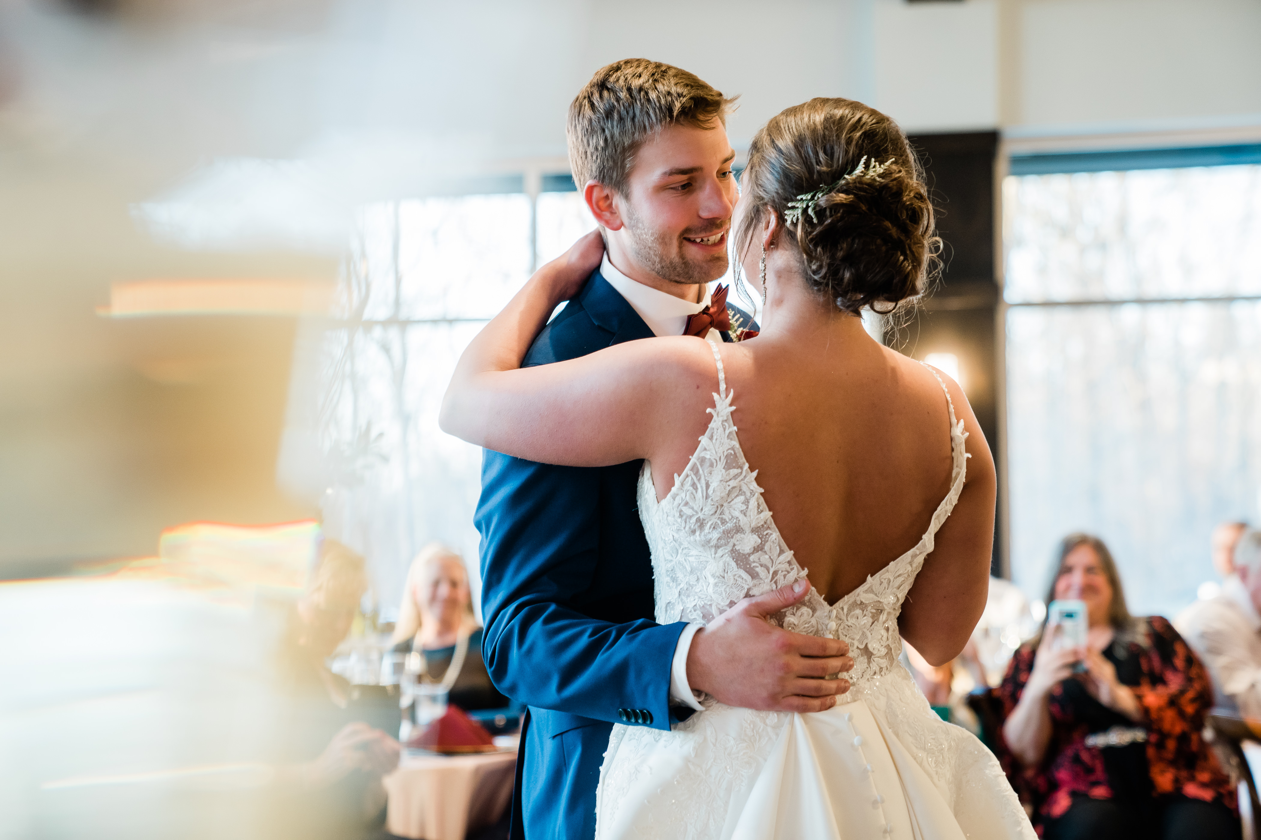 Fort Wayne wedding photographers capture bride and groom dancing together