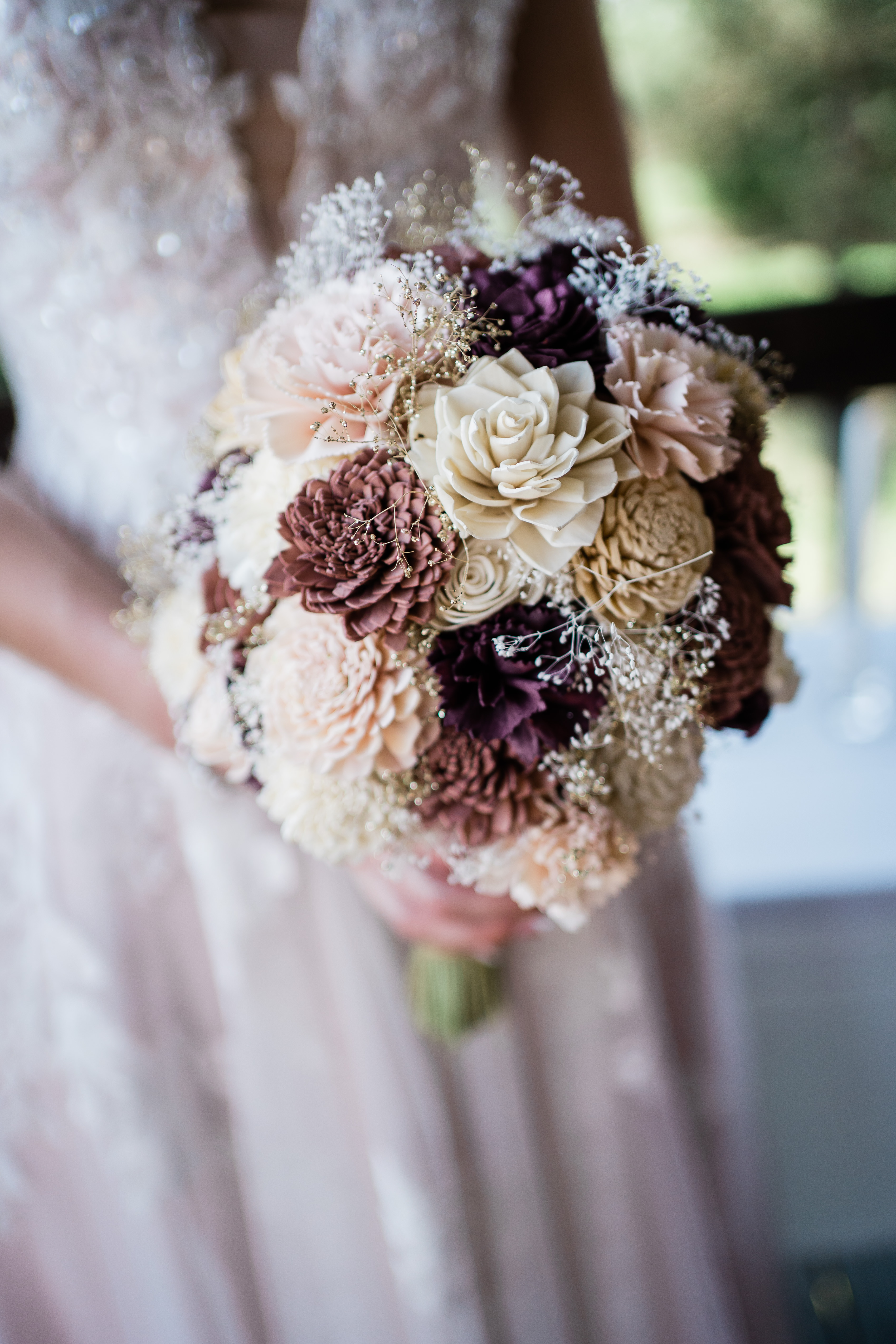 wooden flower bouquet for a bride