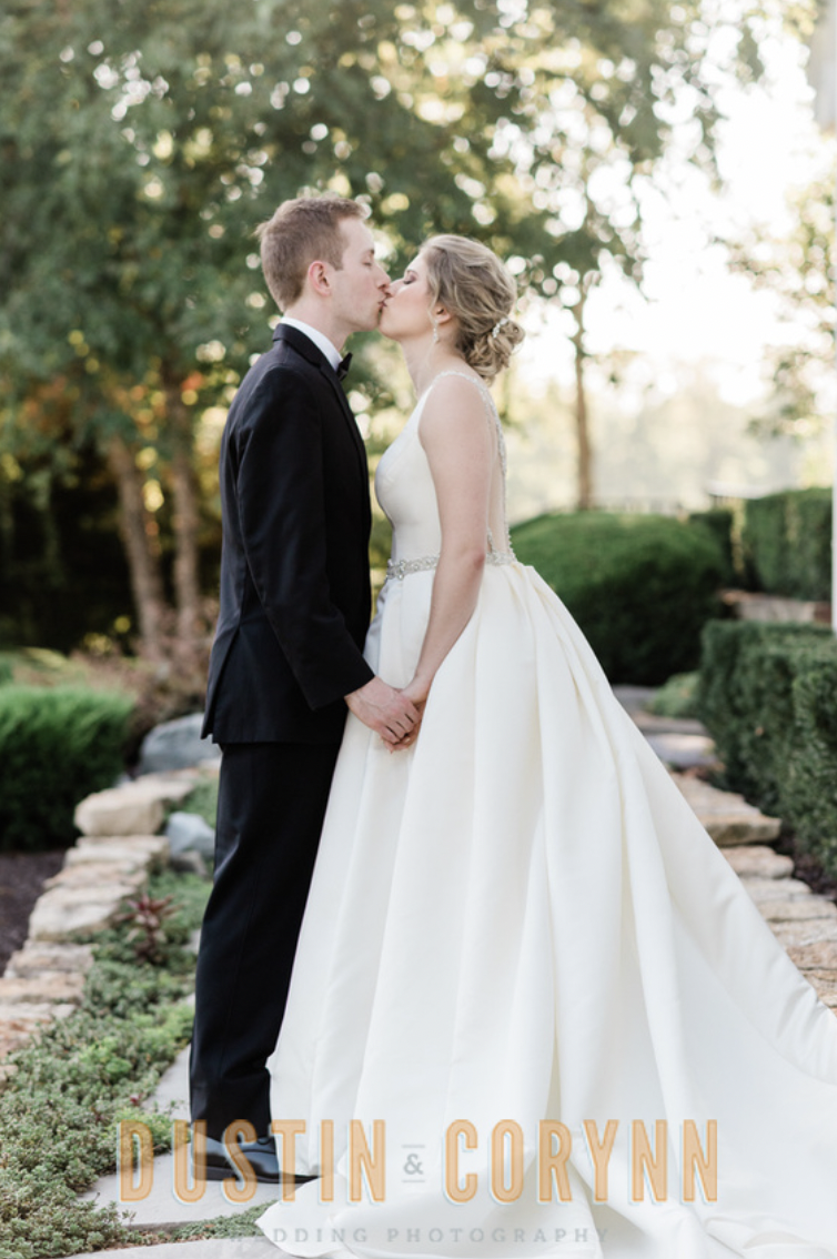 Fort Wayne wedding photographer captures bride and groom kissing during bridals