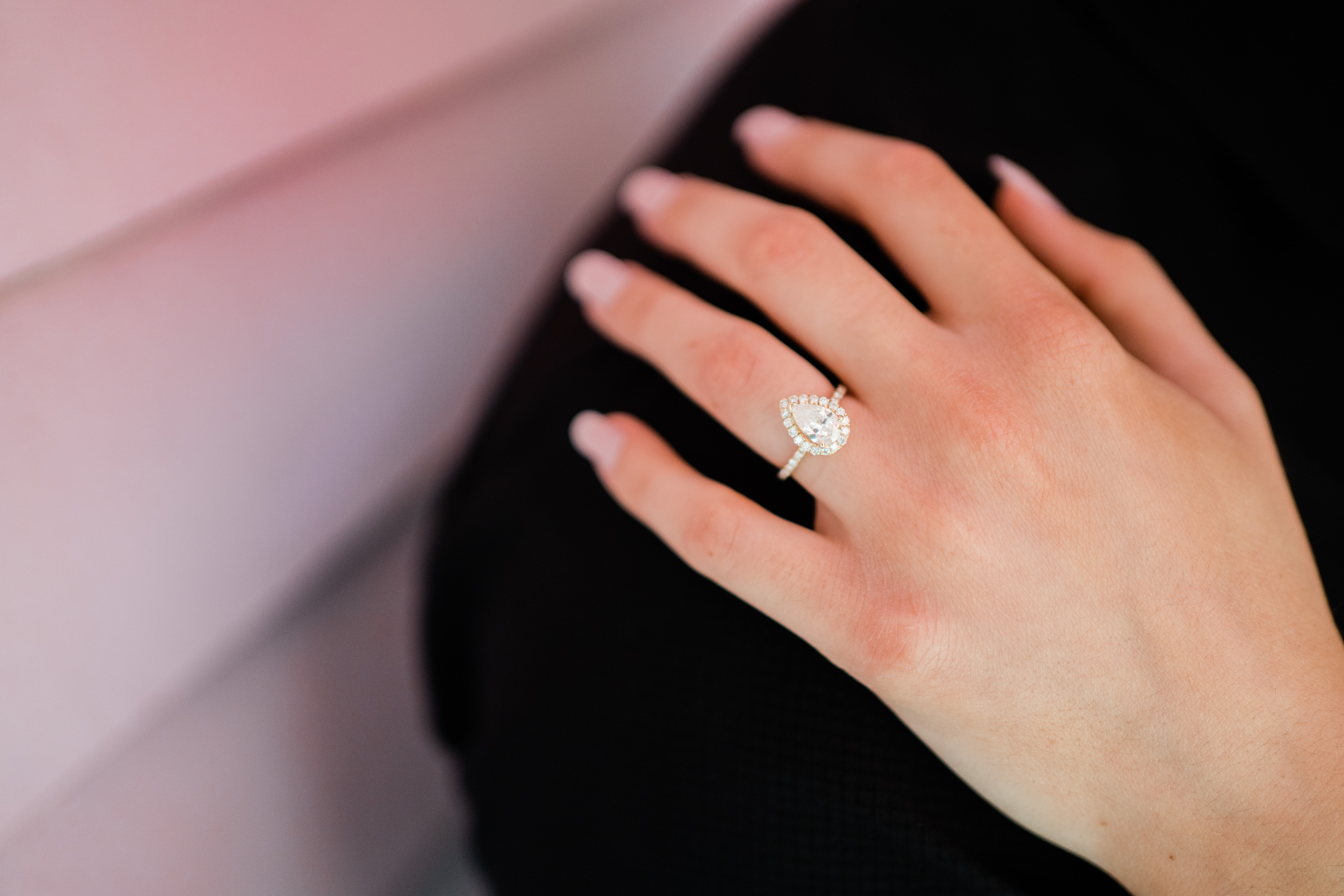 Fort Wayne wedding photographer captures close up of engagement ring