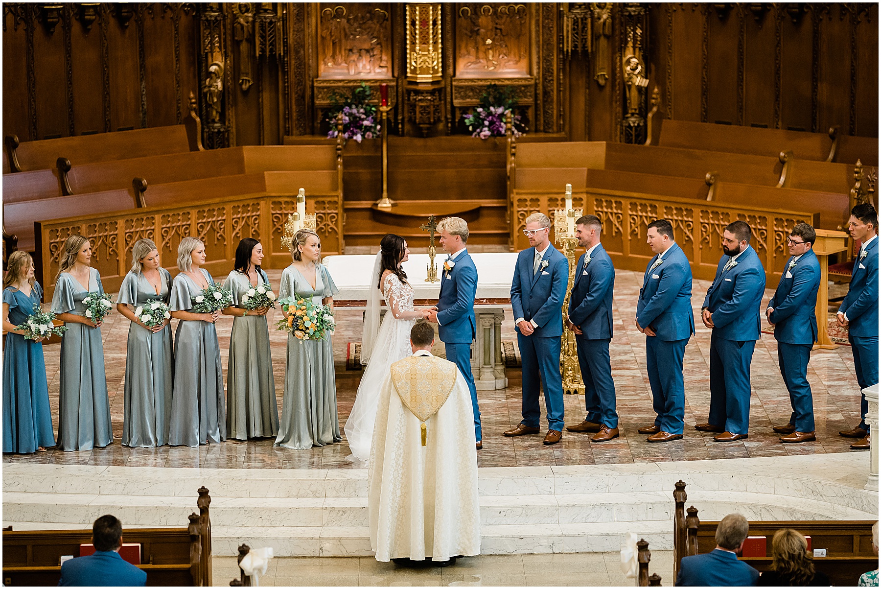 Fort Wayne wedding photographer captures bride and groom during wedding ceremony